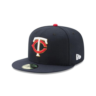 Blue Minnesota Twins Hat - New Era MLB Authentic Collection 59FIFTY Fitted Caps USA6210583